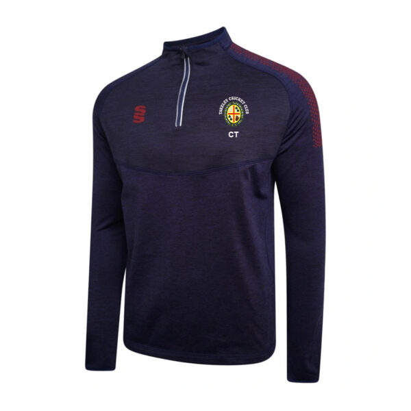 Takeley CC Dual Performance Top Navy Maroon