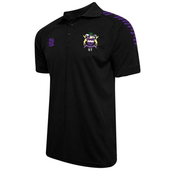 Winchmore Hill Cricket Club Dual Diagonal Polo Black Purple