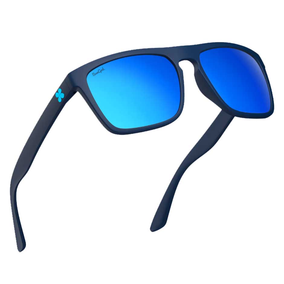 SunGod Renegade Sunglasses Matte Navy Blue 8KO Lens MR Cricket