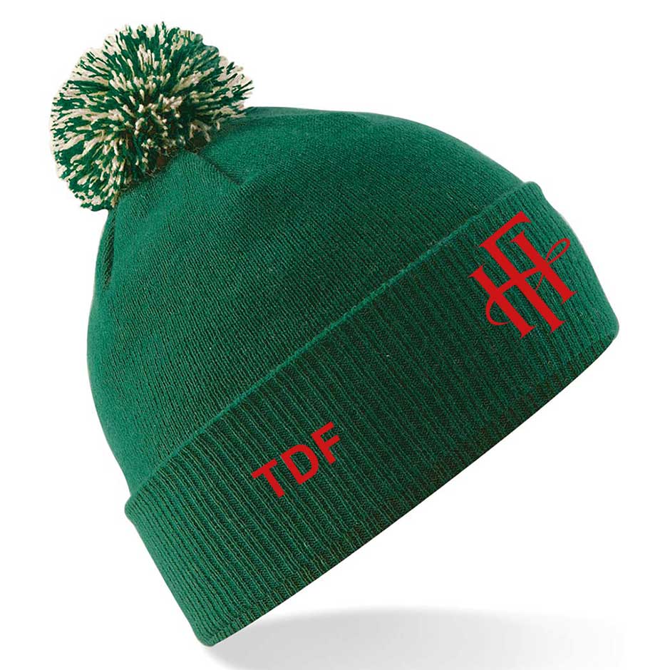 Fairstead House Snowstar Bobble Hat Bottle Green White | MR Cricket Hockey