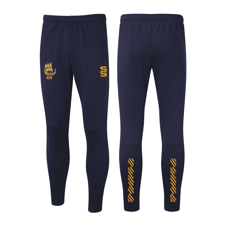 Training Kit Gold Galleywood Cricket Club Dual Diagonal Slim Training Pant Navy Gold | MR ...